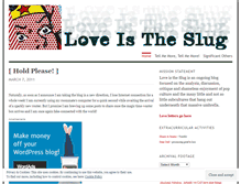 Tablet Screenshot of loveistheslug.wordpress.com