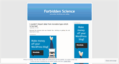 Desktop Screenshot of forbiddenscience.wordpress.com