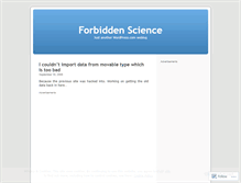 Tablet Screenshot of forbiddenscience.wordpress.com