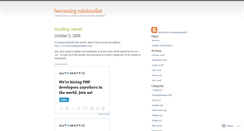 Desktop Screenshot of becomingminimalist.wordpress.com