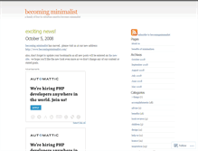 Tablet Screenshot of becomingminimalist.wordpress.com