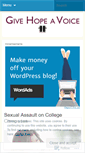 Mobile Screenshot of givehopeavoice.wordpress.com