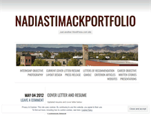 Tablet Screenshot of nadiastimackportfolio.wordpress.com