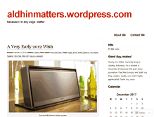 Tablet Screenshot of aldhinmatters.wordpress.com