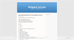 Desktop Screenshot of myspacesurveys.wordpress.com