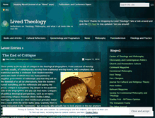 Tablet Screenshot of livedtheology.wordpress.com