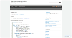 Desktop Screenshot of blackberrydeveloper.wordpress.com