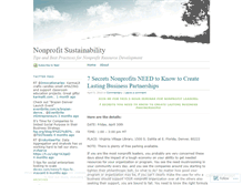 Tablet Screenshot of nonprofitsustainability.wordpress.com