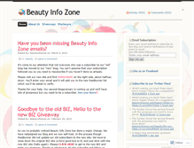 Tablet Screenshot of beautyinfozone.wordpress.com