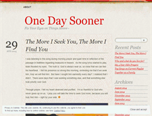 Tablet Screenshot of onedaysooner.wordpress.com