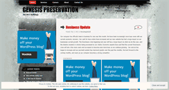 Desktop Screenshot of genesispreservation.wordpress.com