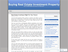 Tablet Screenshot of investmentproperty.wordpress.com