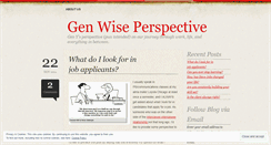 Desktop Screenshot of genwiseperspective.wordpress.com