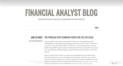 Desktop Screenshot of financialanalystblog.wordpress.com