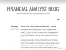 Tablet Screenshot of financialanalystblog.wordpress.com