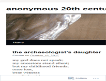 Tablet Screenshot of anonymous20thcenturypoet.wordpress.com