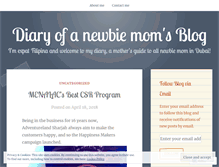 Tablet Screenshot of diaryofanewbiemom.wordpress.com