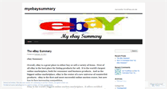Desktop Screenshot of myebaysummary.wordpress.com