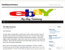 Tablet Screenshot of myebaysummary.wordpress.com