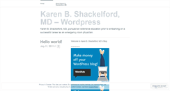 Desktop Screenshot of karenbshackelfordmd.wordpress.com