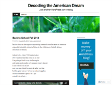 Tablet Screenshot of decodingamericandreams.wordpress.com