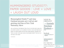 Tablet Screenshot of hummingbirdstudio77.wordpress.com