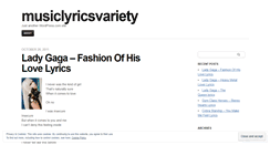 Desktop Screenshot of musiclyricsvariety.wordpress.com