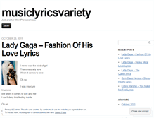 Tablet Screenshot of musiclyricsvariety.wordpress.com