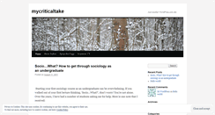 Desktop Screenshot of mycriticaltake.wordpress.com