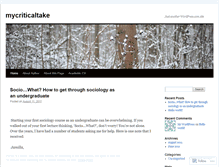 Tablet Screenshot of mycriticaltake.wordpress.com