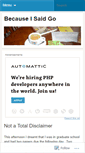 Mobile Screenshot of becauseisaidgo.wordpress.com