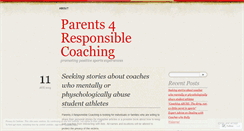 Desktop Screenshot of parents4responsiblecoaching.wordpress.com