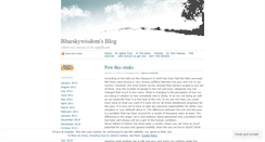 Desktop Screenshot of blueskywisdom.wordpress.com
