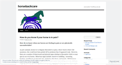 Desktop Screenshot of horsebackcare.wordpress.com