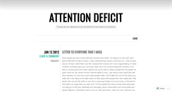 Desktop Screenshot of adeficitofattention.wordpress.com