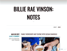 Tablet Screenshot of billieraevinson.wordpress.com