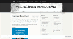 Desktop Screenshot of formulatedrandomness.wordpress.com