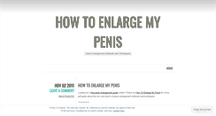 Desktop Screenshot of enlarginmypenis.wordpress.com