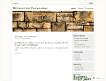 Tablet Screenshot of buildingthefoundation.wordpress.com