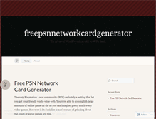 Tablet Screenshot of freepsnnetworkcardgenerator.wordpress.com