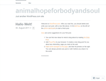 Tablet Screenshot of animalhopeforbodyandsoul.wordpress.com