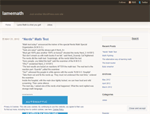 Tablet Screenshot of lamemath.wordpress.com