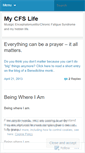 Mobile Screenshot of mycfslife.wordpress.com
