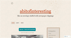 Desktop Screenshot of abitofinteresting.wordpress.com