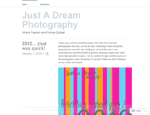 Tablet Screenshot of justadreamphotography.wordpress.com