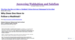 Desktop Screenshot of answeringwhhabismandsalafism.wordpress.com