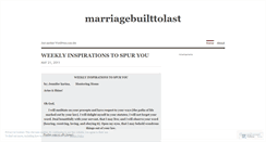 Desktop Screenshot of marriagebuilttolast.wordpress.com