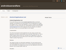 Tablet Screenshot of androiduserandfans.wordpress.com