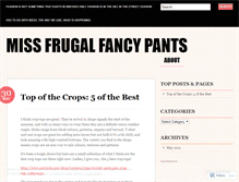Tablet Screenshot of missfrugalfancypants.wordpress.com