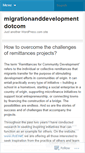 Mobile Screenshot of migrationanddevelopmentdotcom.wordpress.com